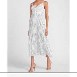 Express Polka Dot Black and White midi Dress